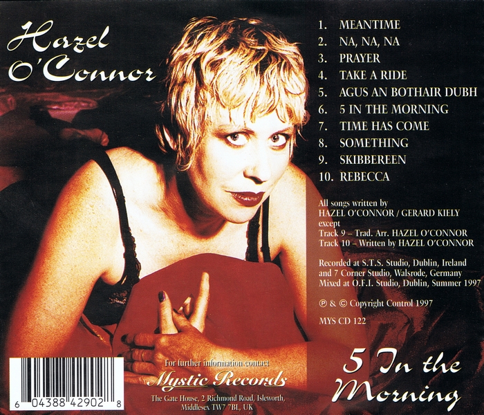 Hazel O'Connor - 5 In The Morning - Back Cover