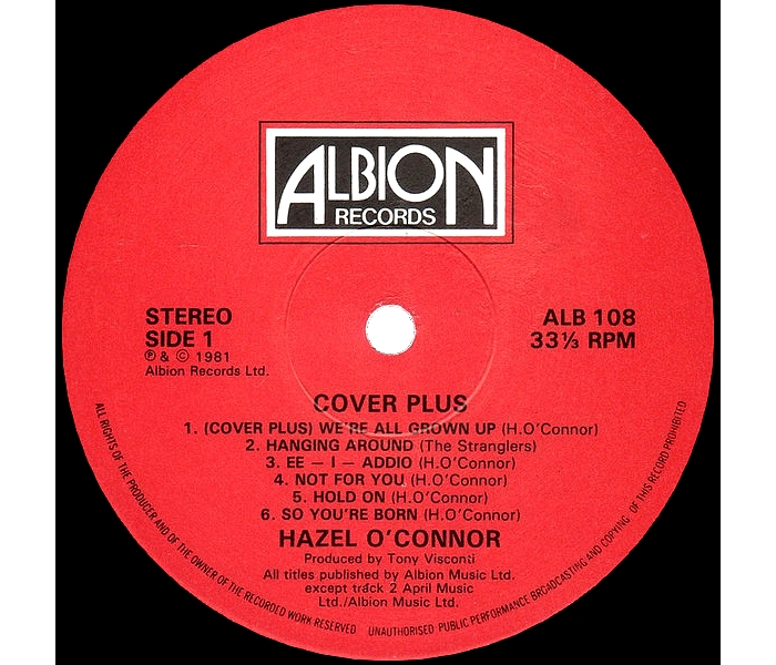 Hazel O'Connor - Cover Plus - Side 1