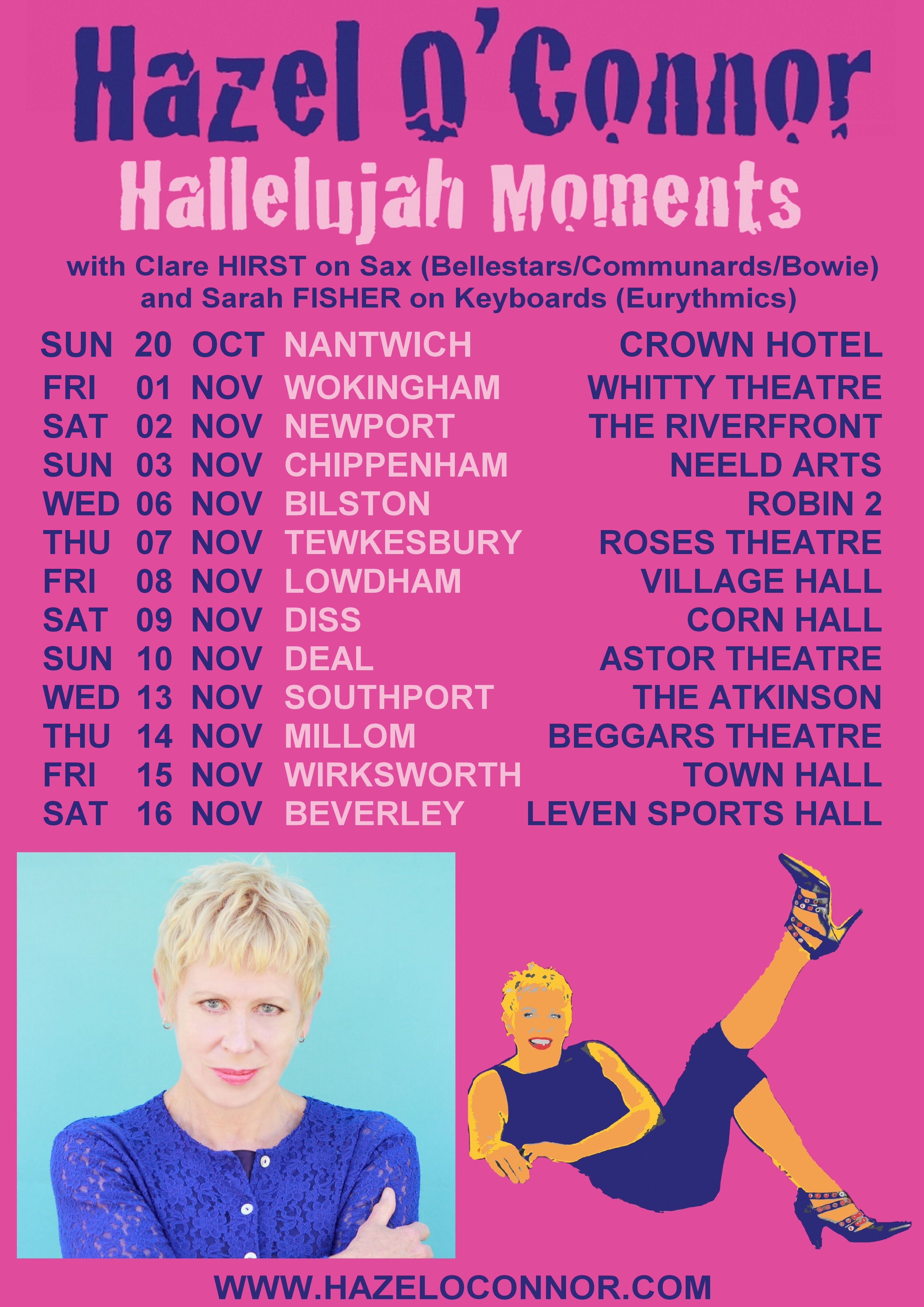 Hallelujah Moments Tour Oct-Nov 2019 Hazel OConnor