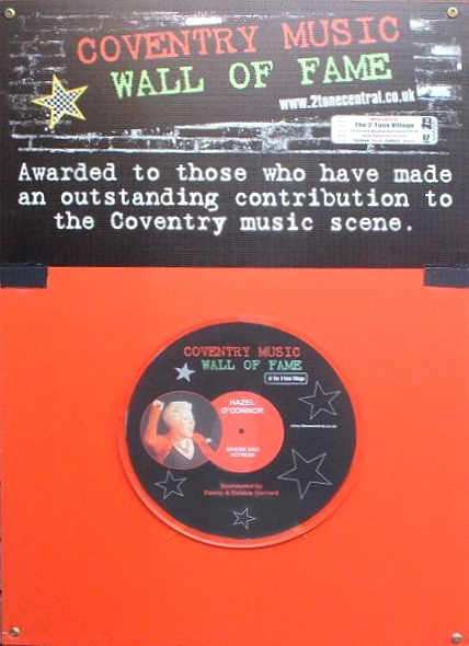 Hazel O'Connors Coventry Music Wall of Fame Plaque, 5th December 2011